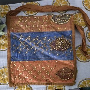 Embroidered Sequin Multicolor Crossbody Bag